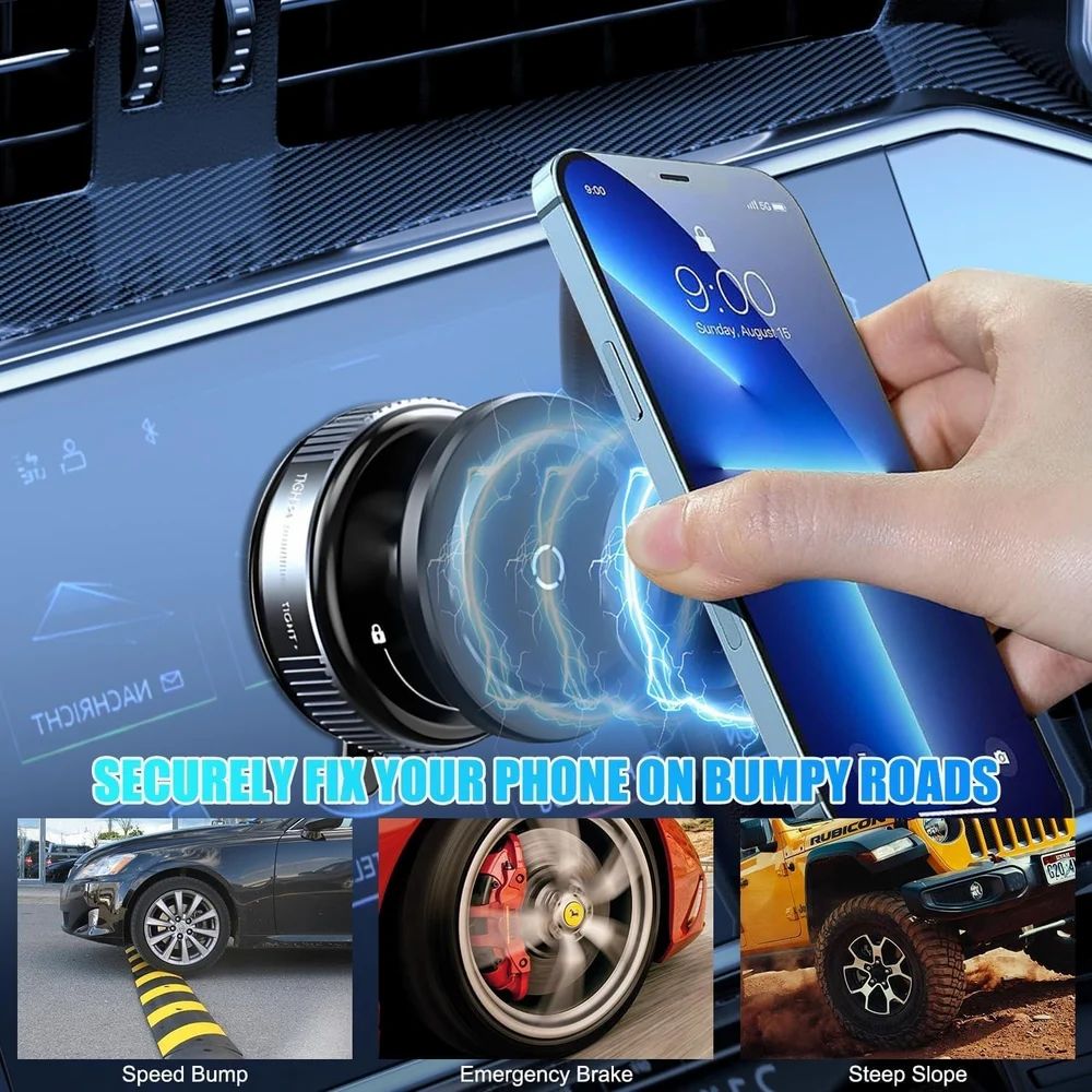 AutoClamp™ 360° Magnetic Car Phone Holder | Strong Grip & Rotation Mount